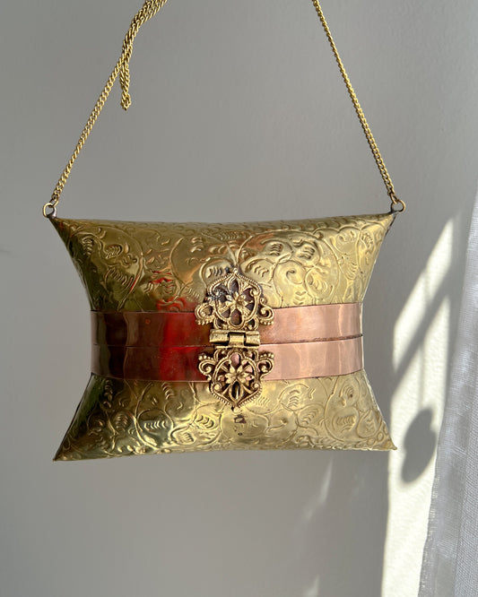 1930's Pillow Brass and Copper Evening Bag